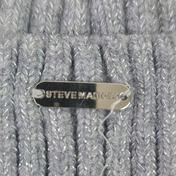 Steve Madden gray silver beanie one size - Picture 3 of 5